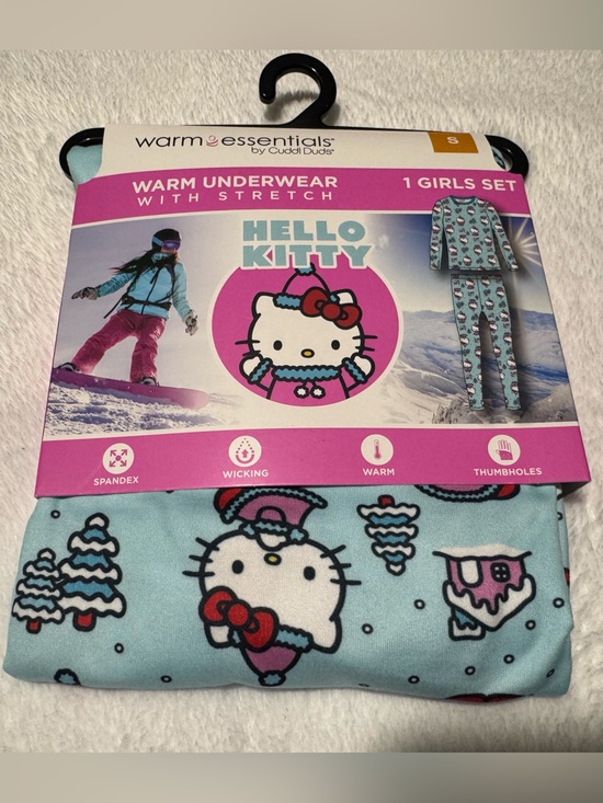Cuddl Duds Other - Warm Essentials By Cuddle Duds Girls Hello Kitty Warm Underwear Pajamas Size S